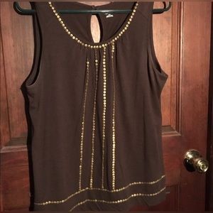 ANA brown with gold sequin tank